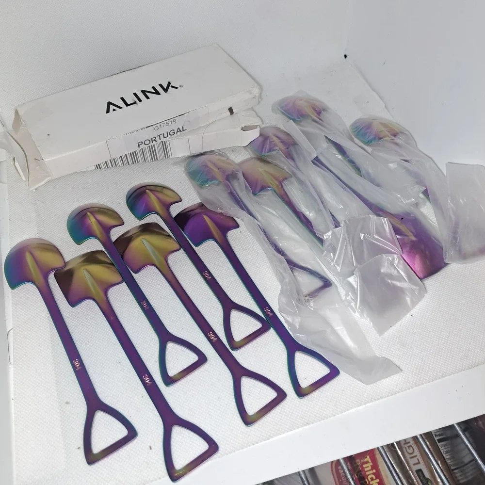 NIB from Portugal 12Pc STAINLESS STEEL Coffee Latte -dessert - FUN Spoons